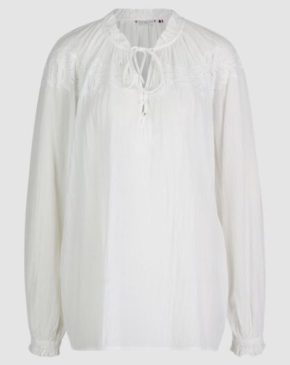 Blouse avec broderie anglaise blanche